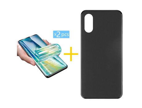 Pack 2 Películas + Funda SKYHE por Apple iPhone XR Silicona Liso Negro