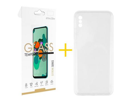 Pack 1 Película 2.5D + Funda SKYHE por Apple iPhone XS Max Silicona Líquida Incoloro Clear