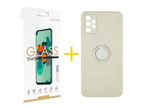 Pack 1 Película 2.5D + Funda SKYHE por Samsung Galaxy A33 5G Gel O-Ring Sand
