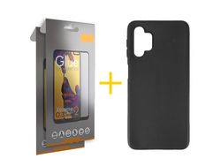 Pack 2 Películas Full + Funda SKYHE por Samsung Galaxy A73 5G Silicona Liso Negro