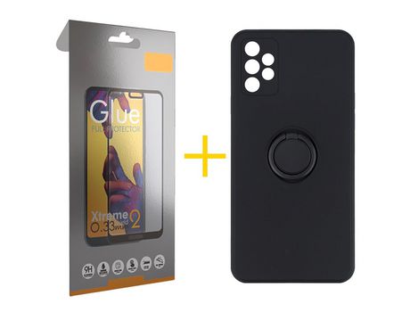Pack 1 Película Full + Funda SKYHE por Samsung Galaxy A53 5G Gel O-Ring Negro