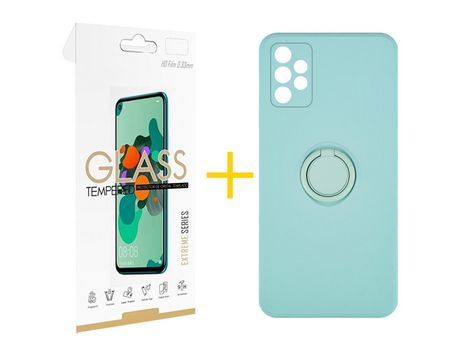 Pack 1 Película 2.5D + Funda SKYHE por Samsung Galaxy A33 5G Gel O-Ring Verde-Auga