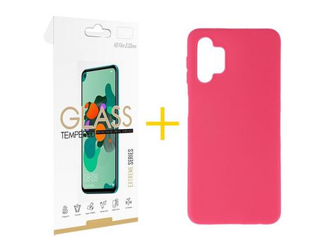 Pack 1 Película 2.5D + Funda SKYHE por Samsung Galaxy A53 5G Silicona Liso Rosa