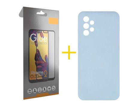 Pack 1 Película Full + Funda SKYHE por Samsung Galaxy A33 5G Silicona Líquida Azul Claro
