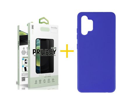 Pack 1 Película Antiespía + Funda SKYHE por Samsung Galaxy A53 5G Silicona Liso Azul