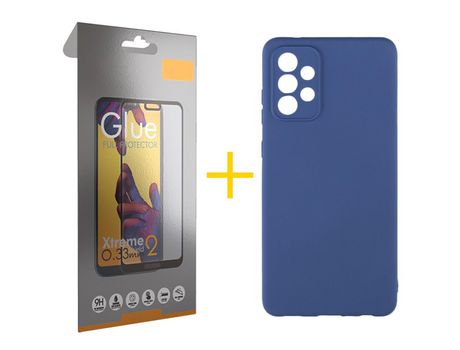 Pack 1 Película Full + Funda SKYHE por Samsung Galaxy A53 5G Silicona Líquida Azul