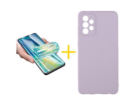 Pack 1 Película + Funda SKYHE por Samsung Galaxy A33 5G Silicona Líquida Morado