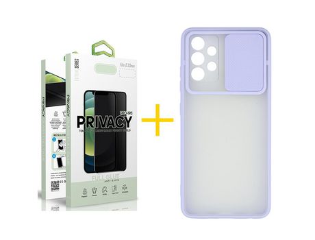 Pack 1 Película Antiespía + Funda SKYHE por Samsung Galaxy A33 5G Gel Protteción Cámara Violeta