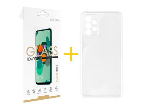 Pack 1 Película 2.5D + Funda SKYHE por Samsung Galaxy A53 5G Silicona Líquida Incoloro Clear