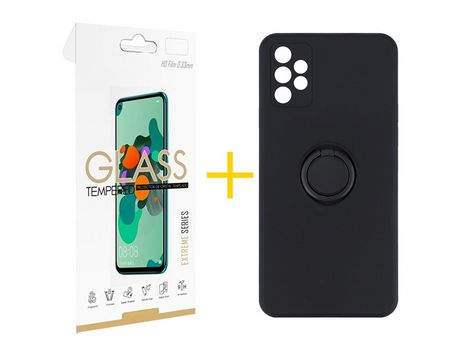 Pack 1 Película 2.5D + Funda SKYHE por Samsung Galaxy A33 5G Gel O-Ring Negro