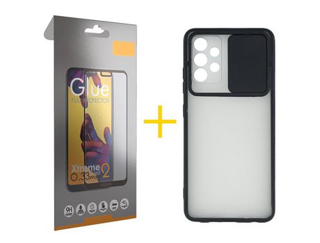 Pack 1 Película Full + Funda SKYHE por Samsung Galaxy A32 5G Gel Protteción Cámara Negro