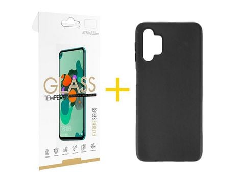 Pack 1 Película 2.5D + Funda SKYHE por Samsung Galaxy A33 5G Silicona Liso Negro