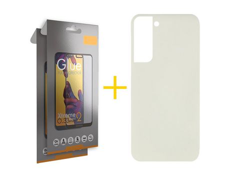 Pack 2 Películas Full + Funda para Samsung Galaxy S22 Plus 5G Silicona Líquida Negro