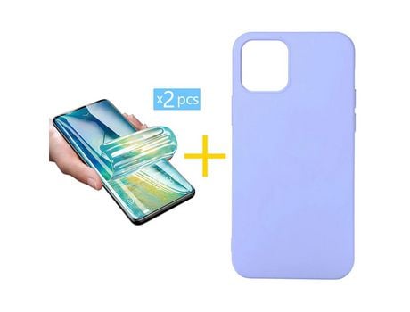 Pack 2 Películas + Funda SKYHE para Apple iPhone 13 Mini Silicona Líquida Morado