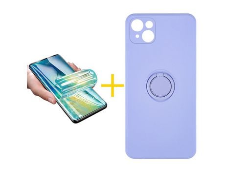 Pack 1 Película + Funda SKYHE para Apple iPhone 13 Mini Gel O-Ring Morado