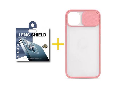Pack 1 Película de Cámara Trasera + Funda SKYHE para Apple iPhone 13 Pro Gel Protteción Cámara Rosa