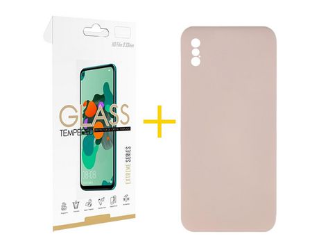 Pack 1 Película 2.5D + Funda SKYHE por Apple iPhone XS Max Silicona Líquida Rosa
