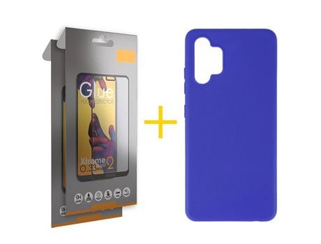 Pack 2 Películas Full + Funda SKYHE por Samsung Galaxy A33 5G Silicona Liso Azul
