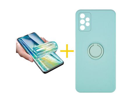 Pack 1 Película + Funda SKYHE por Samsung Galaxy A32 5G Gel O-Ring Verde-Auga