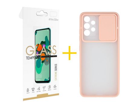 Pack 1 Película 2.5D + Funda SKYHE por Samsung Galaxy A33 5G Gel Protteción Cámara Rosa