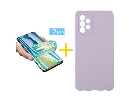 Pack 2 Películas + Funda SKYHE por Samsung Galaxy A53 5G Silicona Líquida Morado