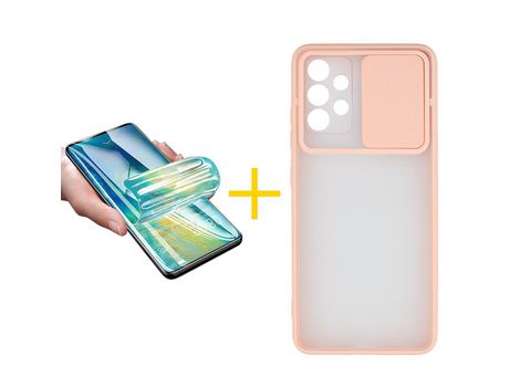 Pack 1 Película + Funda SKYHE por Samsung Galaxy A32 5G Gel Protteción Cámara Rosa