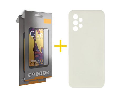 Pack 2 Películas Full + Funda SKYHE por Samsung Galaxy A53 5G Silicona Líquida Arena