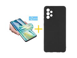 Pack 2 Películas + Funda SKYHE por Samsung Galaxy A13 4G Silicona Líquida Negro