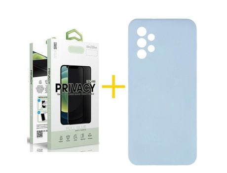 Pack 1 Película Antiespía + Funda SKYHE por Samsung Galaxy A33 5G Silicona Líquida Azul Claro