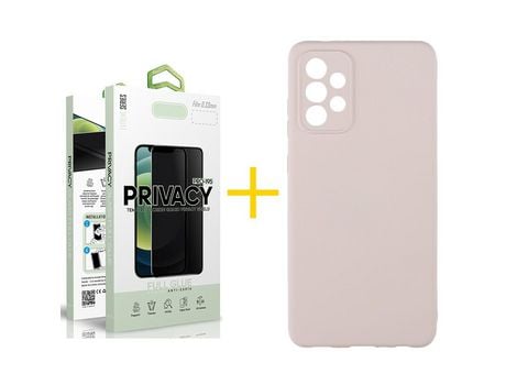 Pack 1 Película Antiespía + Funda SKYHE por Samsung Galaxy A33 5G Silicona Líquida Rosa