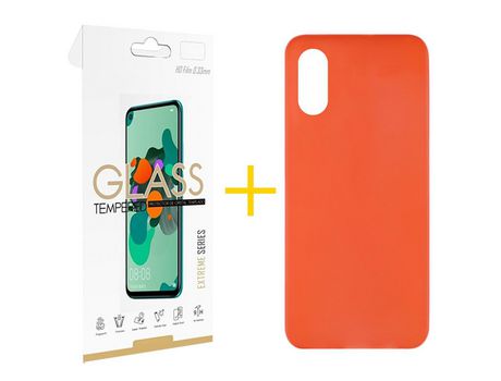 Pack 1 Película 2.5D + Funda SKYHE por Apple iPhone XS Max Silicona Liso Rojo