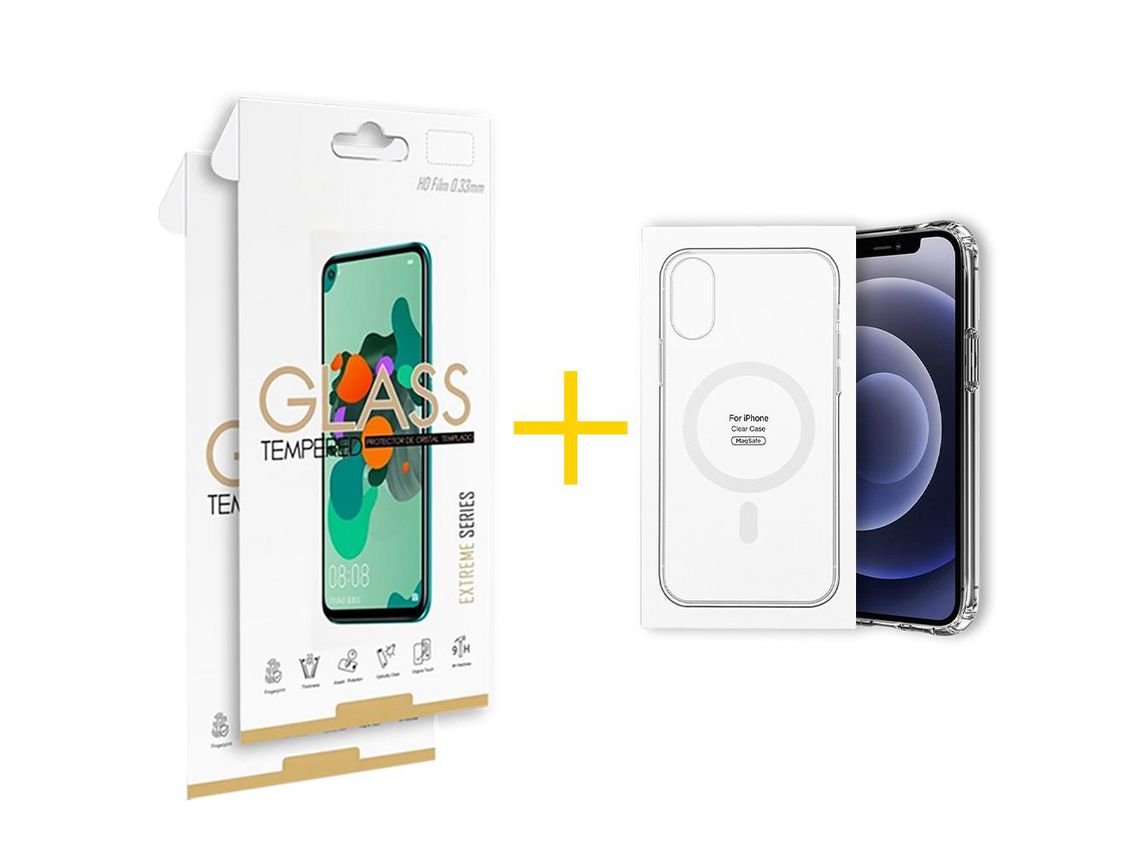 Pack 2 Películas 2.5D + Funda SKYHE por Apple iPhone XS Max Compatible con Magsafe Magnético Incoloro Clear