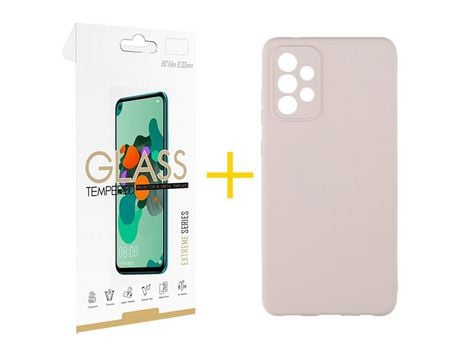 Pack 1 Película 2.5D + Funda SKYHE por Samsung Galaxy A53 5G Silicona Líquida Rosa
