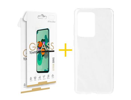 Pack 2 Películas 2.5D + Funda SKYHE por Samsung Galaxy S20 Ultra 5G Silicona Liso Incoloro Clear