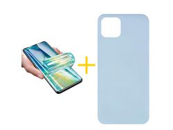 Pack 1 Película de Hidrogel + Funda SKYHE para Apple iPhone 11 Silicona Líquida Amarillo