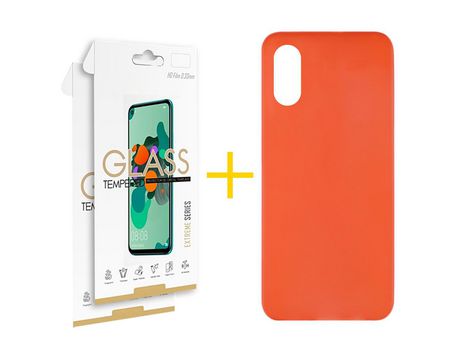 Pack 2 Películas 2.5D + Funda SKYHE por Apple iPhone XS Max Silicona Liso Rojo