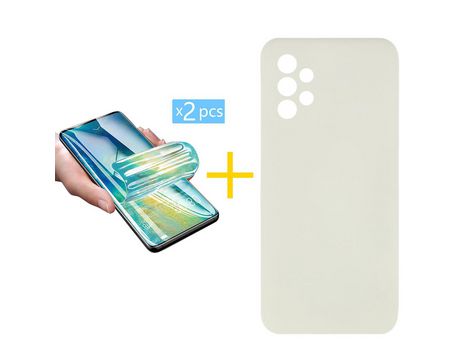 Pack 2 Películas + Funda SKYHE por Samsung Galaxy A33 5G Silicona Líquida Arena