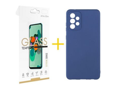 Pack 1 Película 2.5D + Funda SKYHE por Samsung Galaxy A53 5G Silicona Líquida Azul