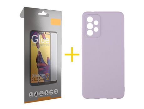 Pack 1 Película Full + Funda SKYHE por Samsung Galaxy A53 5G Silicona Líquida Morado