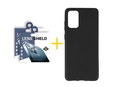 Pack 2 Películas de Cámara Trasera + Funda SKYHE por Samsung Galaxy S20 FE 5G Silicona Liso Negro