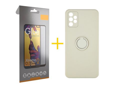 Pack 1 Película Full + Funda SKYHE por Samsung Galaxy A33 5G Gel O-Ring Sand