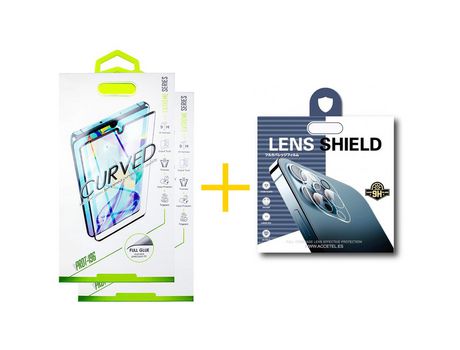Pack 2 X Película Curvo + Película de Cámara Trasera SKYHE para Samsung Galaxy S20 Plus 5G Borde Negro (2 unidades)