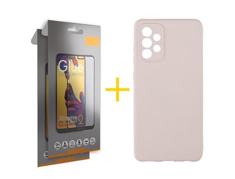 Pack 2 Películas Full + Funda SKYHE por Samsung Galaxy A53 5G Silicona Líquida Rosa