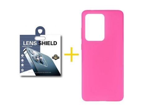 Pack 1 Película de Cámara Trasera + Funda SKYHE por Samsung Galaxy S20 Ultra 5G Silicona Liso Rosa