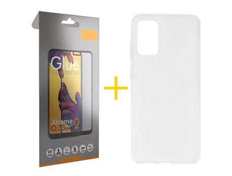 Pack 1 Película Full + Funda SKYHE por Samsung Galaxy S20 FE 5G Silicona Liso Incoloro Escarchado