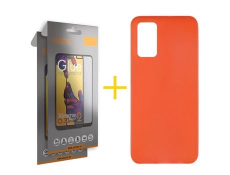 Pack 2 X Protector de Vidrio Templado Full + Funda ACCETEL para Samsung Galaxy S20 FE 5G Silicona Liso Azul