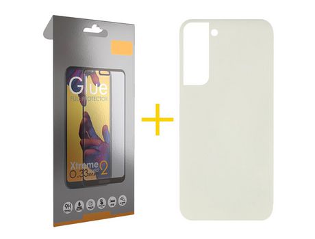 Pack 1 Película Full + Funda para Samsung Galaxy S22 Plus 5G Silicona Líquida Arena