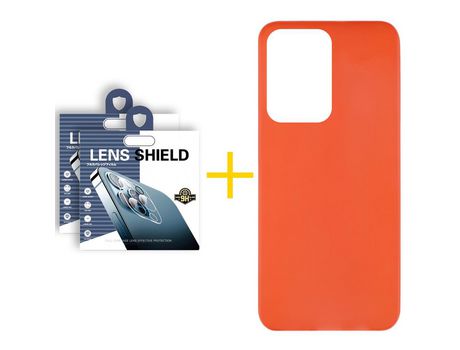 Pack 2 Películas de Cámara Trasera + Funda SKYHE por Samsung Galaxy S20 Ultra 5G Silicona Liso Rojo