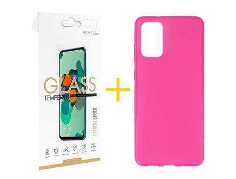 Pack 1 Película 2.5D + Funda SKYHE por Samsung Galaxy S20 FE 5G Silicona Liso Rosa