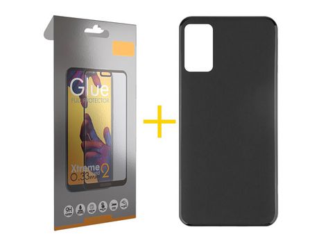 Pack 1 Película Full + Funda SKYHE por Samsung Galaxy M52 5G Silicona Liso Negro